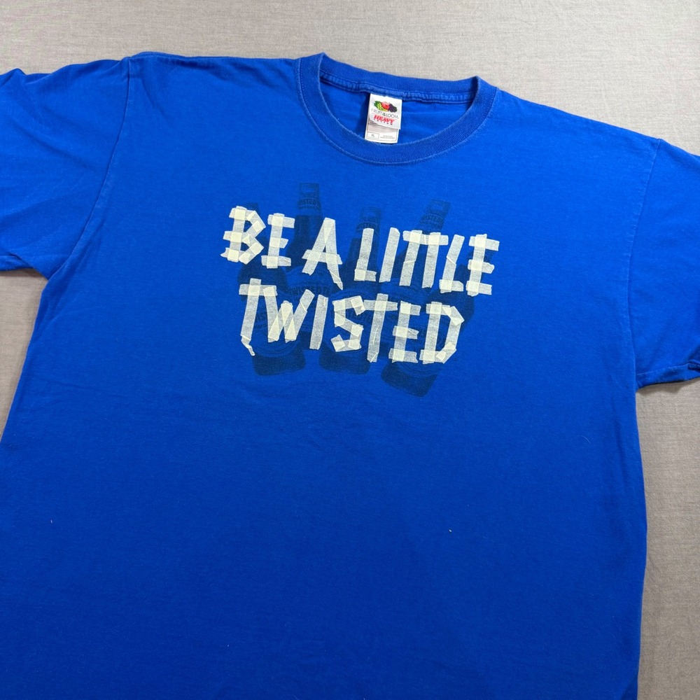 Twisted Tea T Shirt Mens XL Blue Excellent Be A Little Twisted Graphic Tee